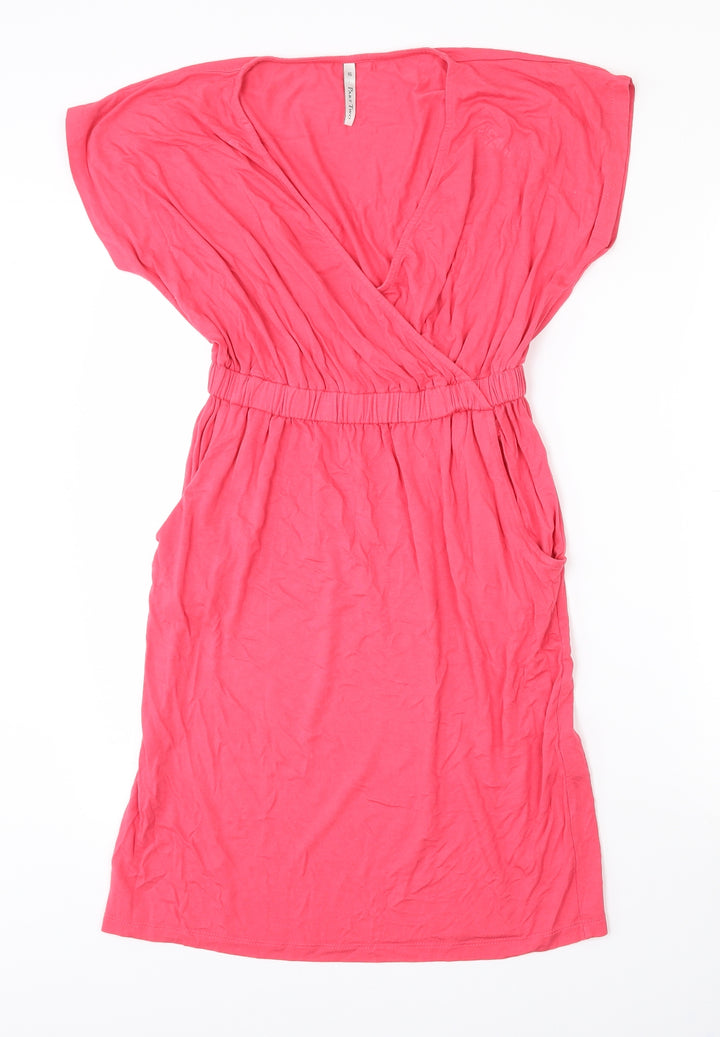 Part Two Womens Pink Viscose Wrap Dress Size XS V-Neck