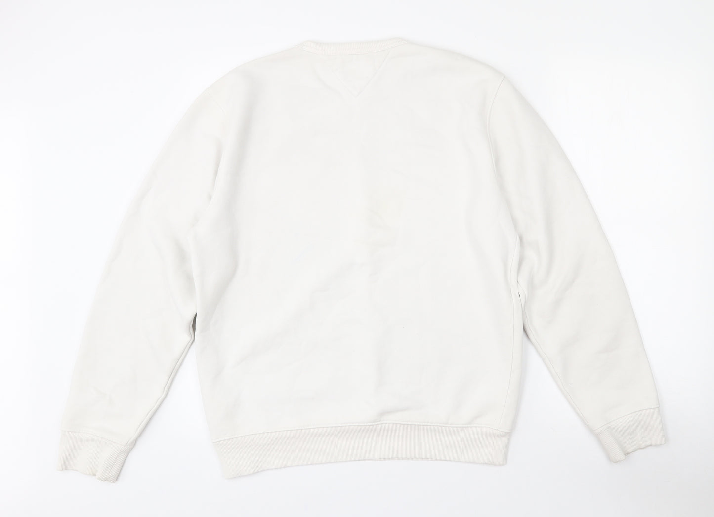 Tommy Jeans Mens White  Cotton Pullover Sweatshirt Size S   - Tommy Jeans logo