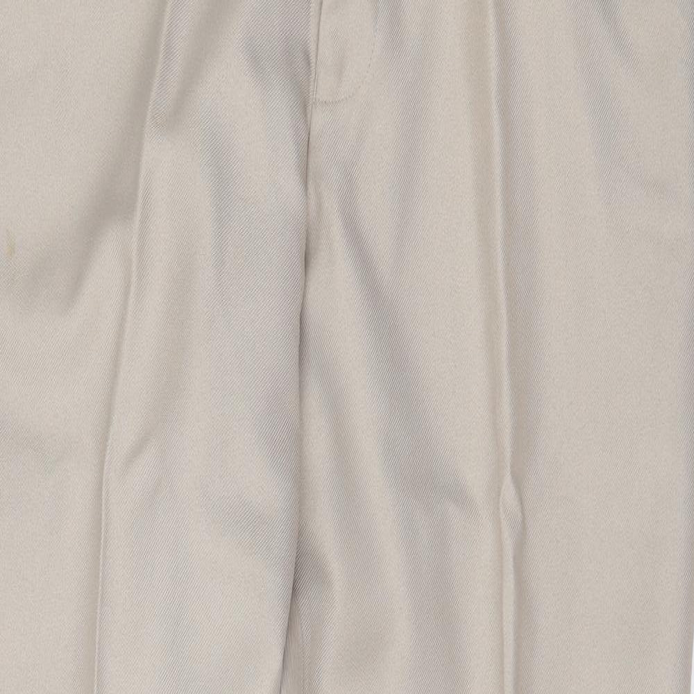 Premier Man Mens Beige  Polyester Trousers  Size 36 L33 in Regular Zip