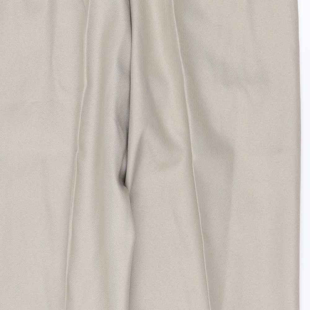 Premier Man Mens Beige  Polyester Trousers  Size 36 L33 in Regular Zip