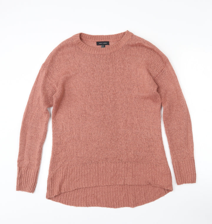 New Look Womens Brown Crew Neck  Acrylic Pullover Jumper Size 8