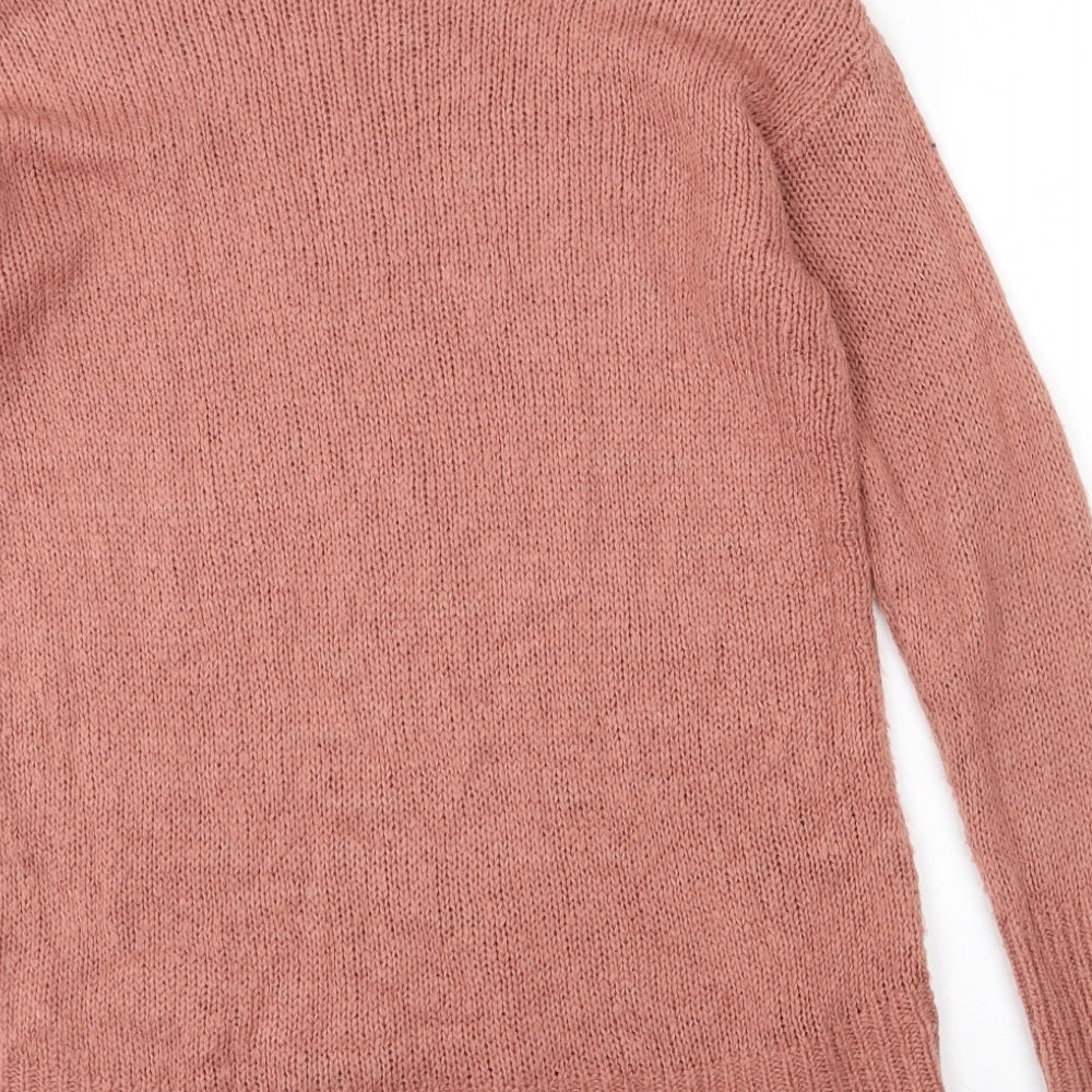 New Look Womens Brown Crew Neck  Acrylic Pullover Jumper Size 8