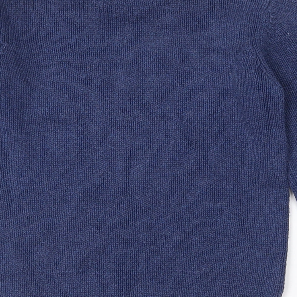 NEXT Boys Blue Crew Neck  100% Cotton Pullover Jumper Size 5-6 Years   - Christmas