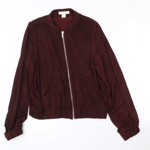 H&M Womens Brown   Jacket  Size 6  Zip