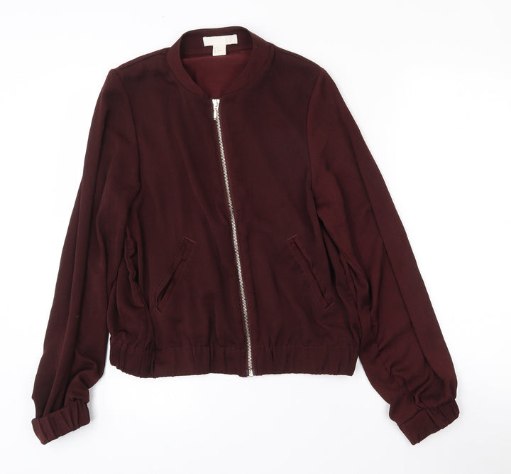 H&M Womens Brown Jacket Size 6 Zip