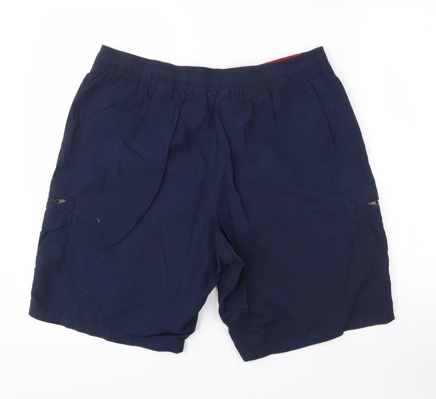 Marks and Spencer Mens Blue  Cotton Bermuda Shorts Size M L8 in Regular Drawstring - Mesh lining. Swim shorts