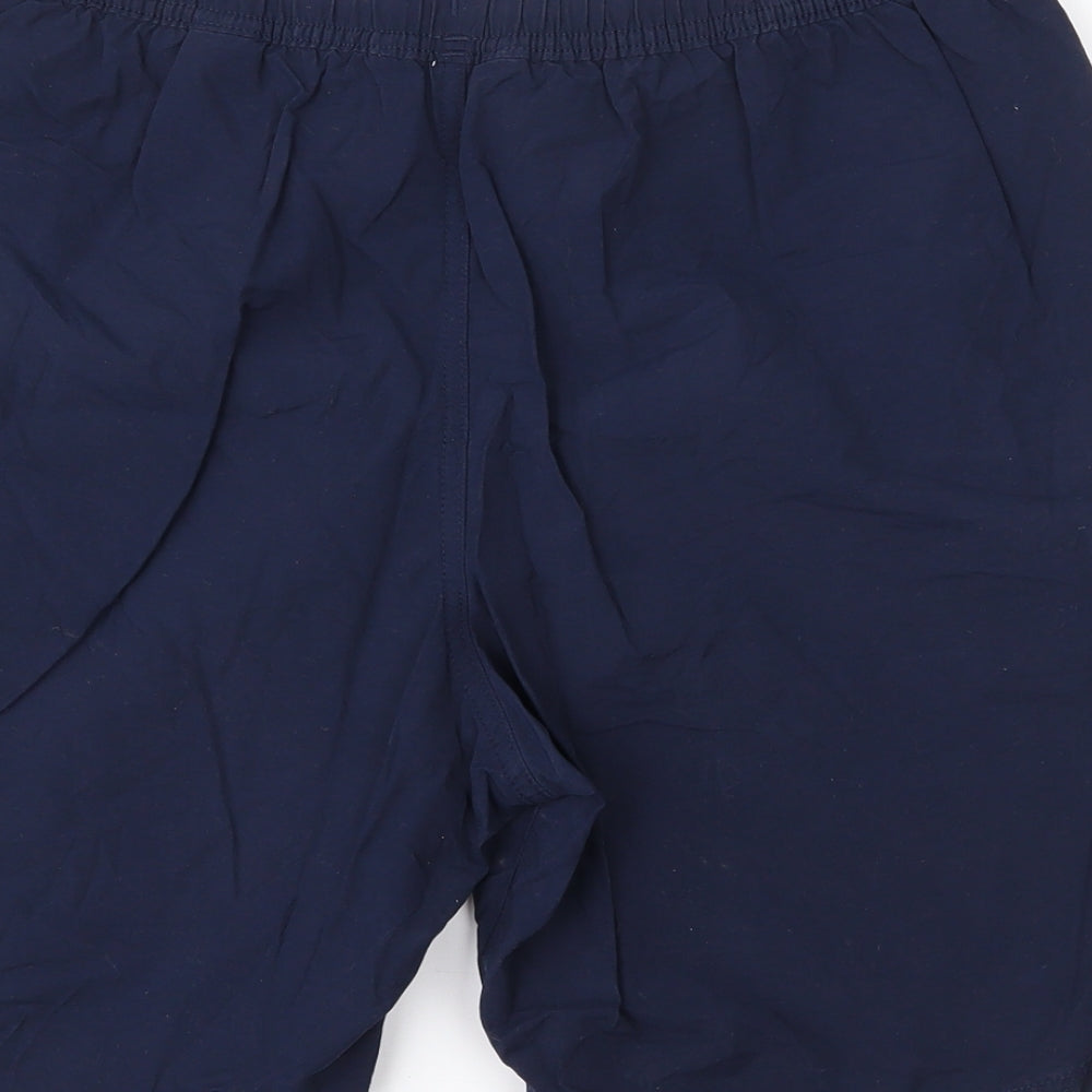 Marks and Spencer Mens Blue  Cotton Bermuda Shorts Size M L8 in Regular Drawstring - Mesh lining. Swim shorts