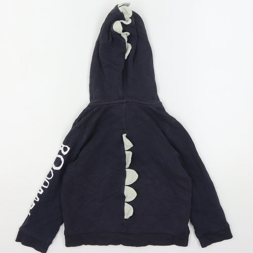 Nutmeg Boys Blue  Cotton Full Zip Hoodie Size 2-3 Years   - Dinosaur