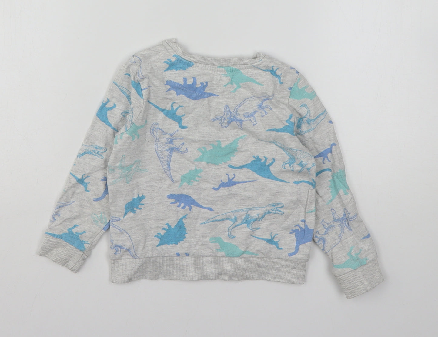 PEP&CO Boys Multicoloured Geometric Cotton Pullover Sweatshirt Size 2-3 Years   - Dinosaur