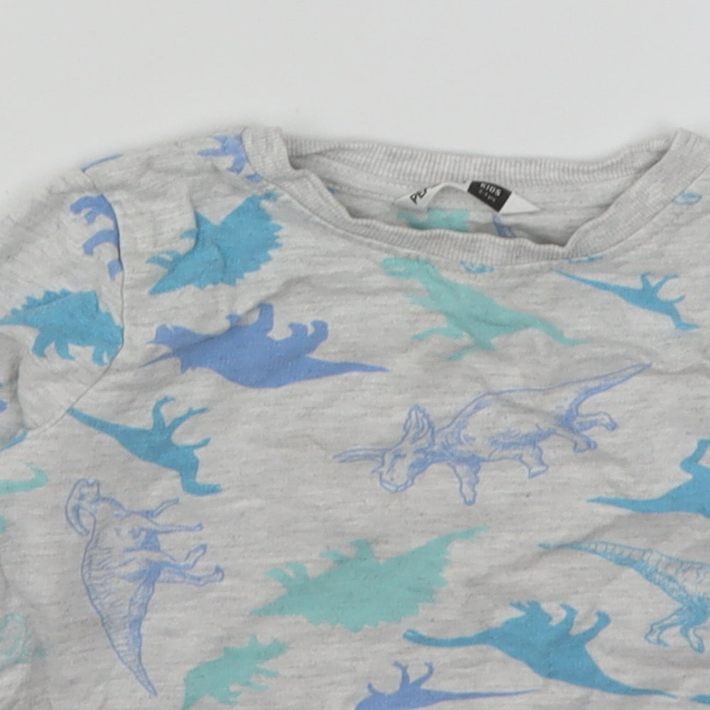 PEP&CO Boys Multicoloured Geometric Cotton Pullover Sweatshirt Size 2-3 Years   - Dinosaur
