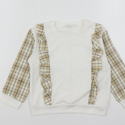 Shien  Girls Multicoloured Plaid Polyester Pullover Sweatshirt Size 4 Years