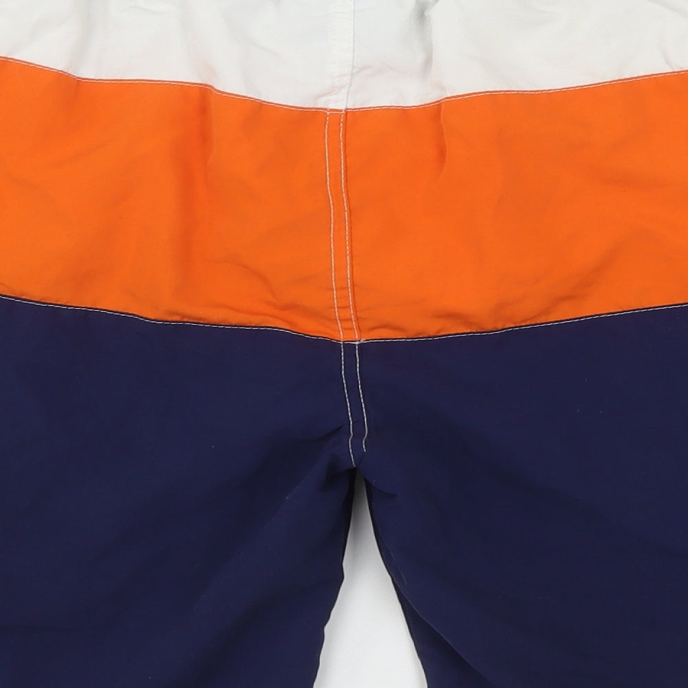 Cedar Wood State Mens Multicoloured Striped Polyester Bermuda Shorts Size L L8 in Regular Drawstring - Swim Shorts