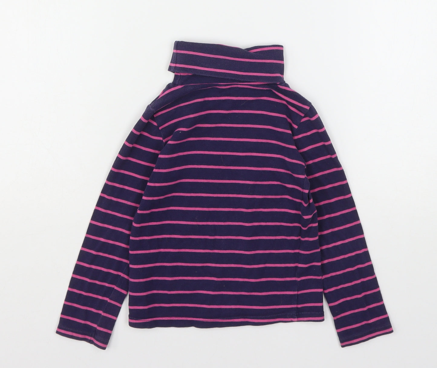 H&M Girls Multicoloured Striped Cotton Basic T-Shirt Size 3-4 Years Roll Neck