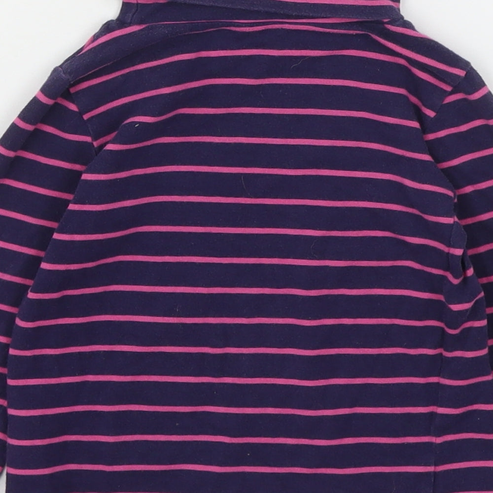 H&M Girls Multicoloured Striped Cotton Basic T-Shirt Size 3-4 Years Roll Neck