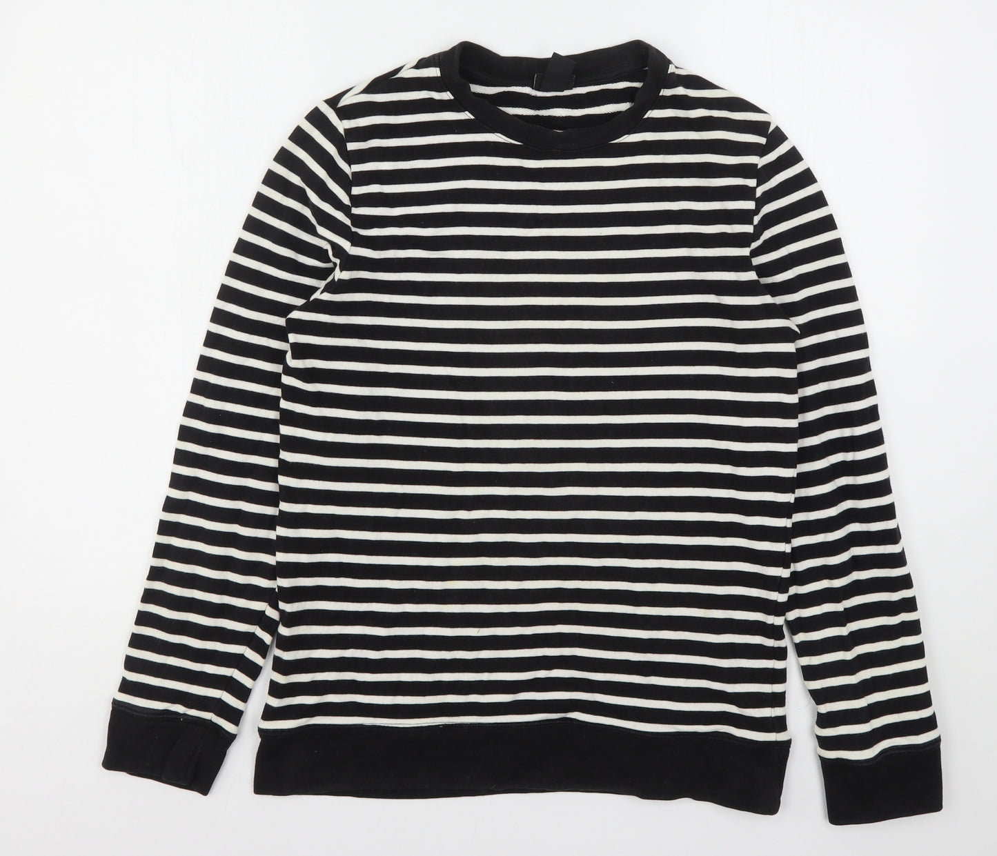 H&M Mens Multicoloured Striped Cotton Pullover Sweatshirt Size S