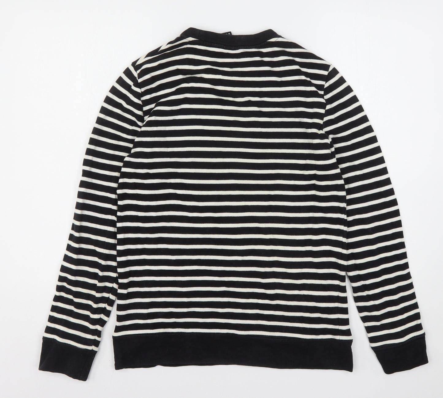 H&M Mens Multicoloured Striped Cotton Pullover Sweatshirt Size S