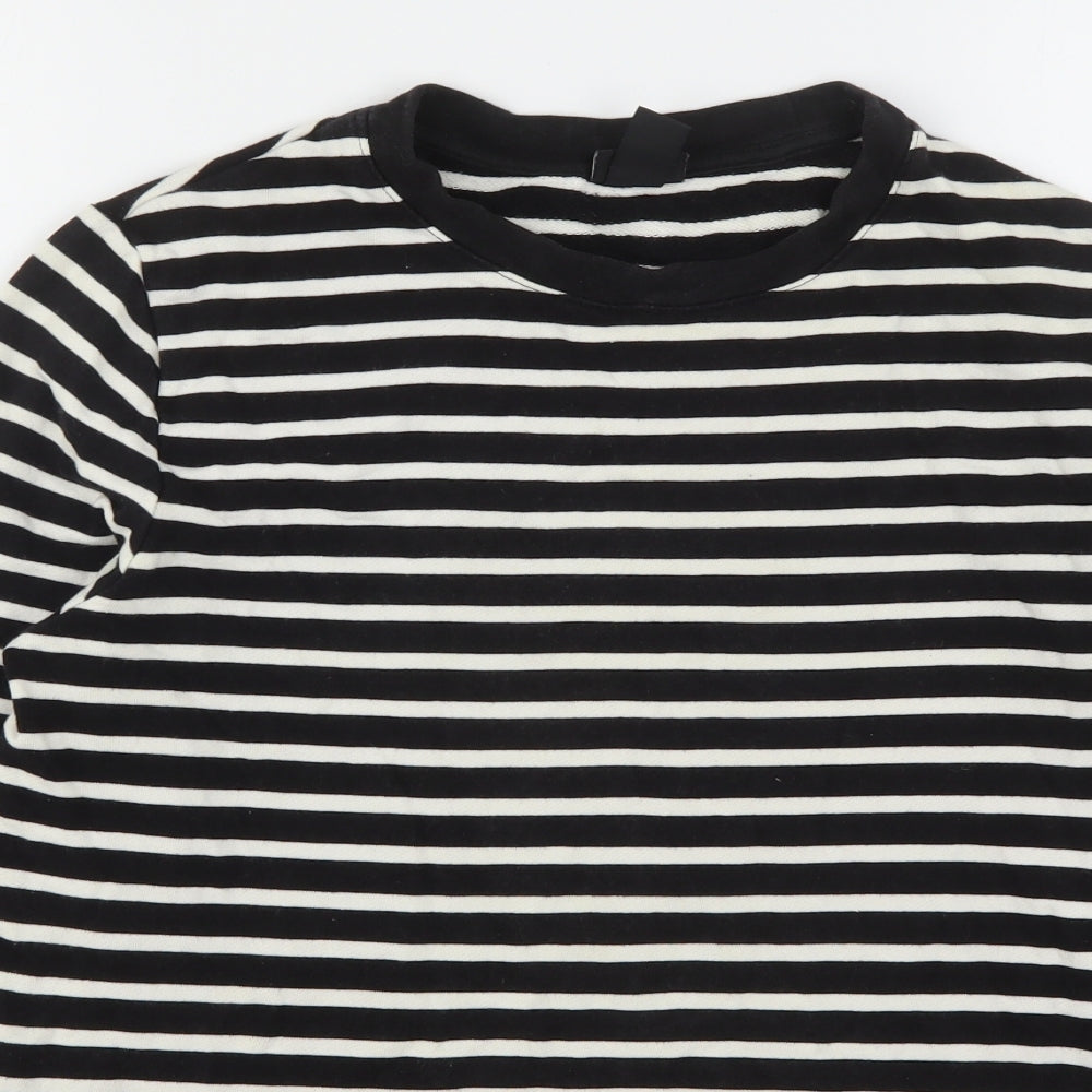 H&M Mens Multicoloured Striped Cotton Pullover Sweatshirt Size S