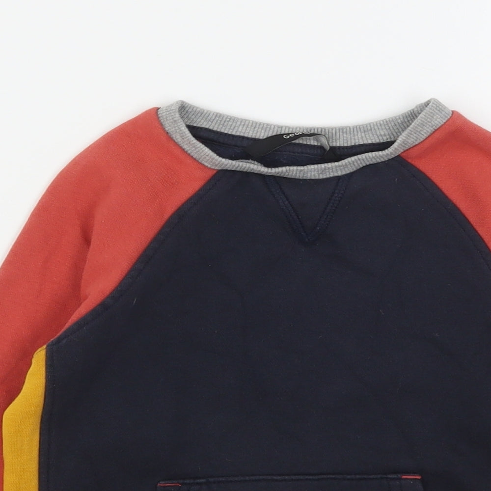George Boys Multicoloured Colourblock Cotton Pullover Sweatshirt Size 4-5 Years