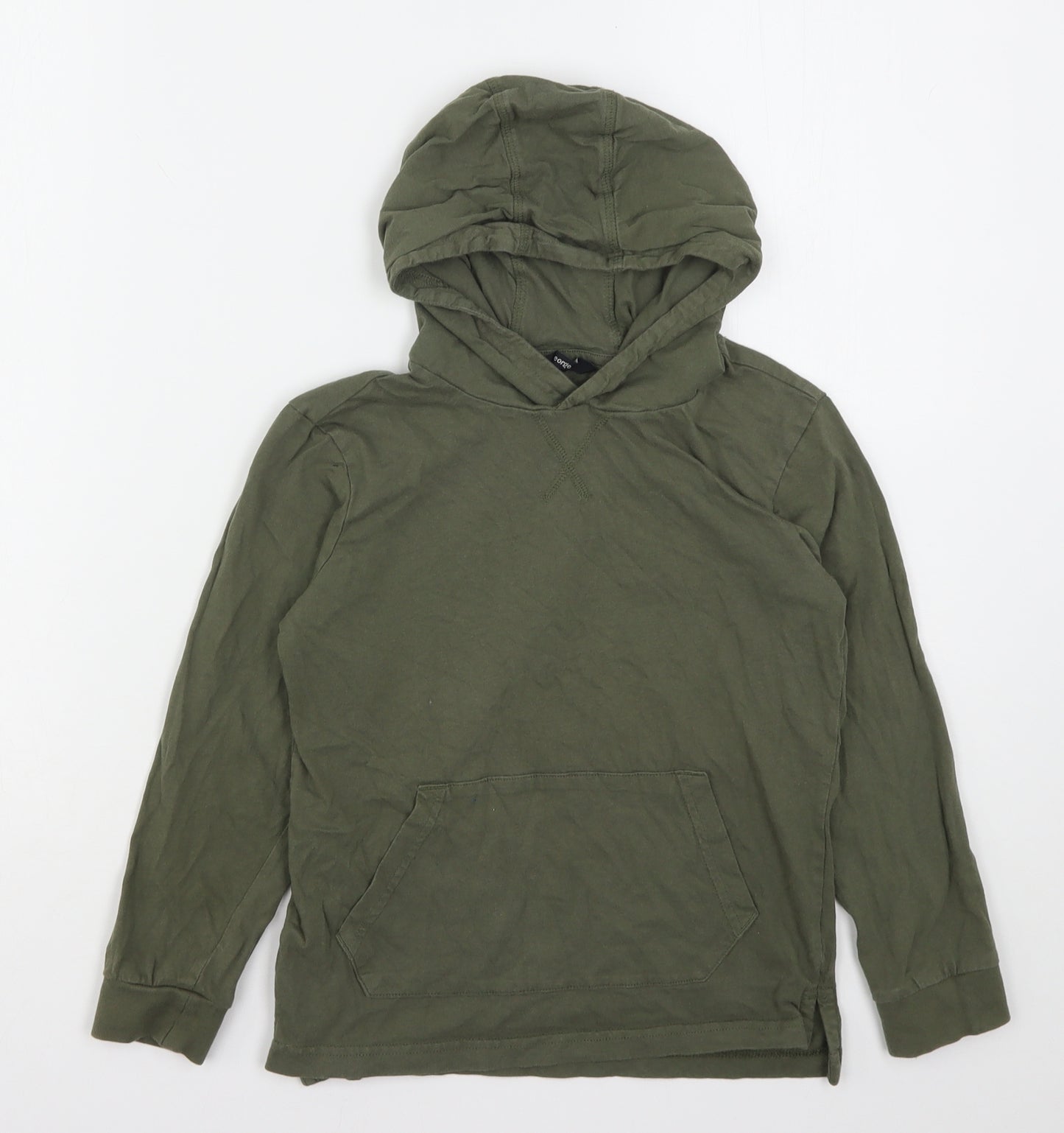 George Boys Green  Cotton Pullover Hoodie Size 7-8 Years