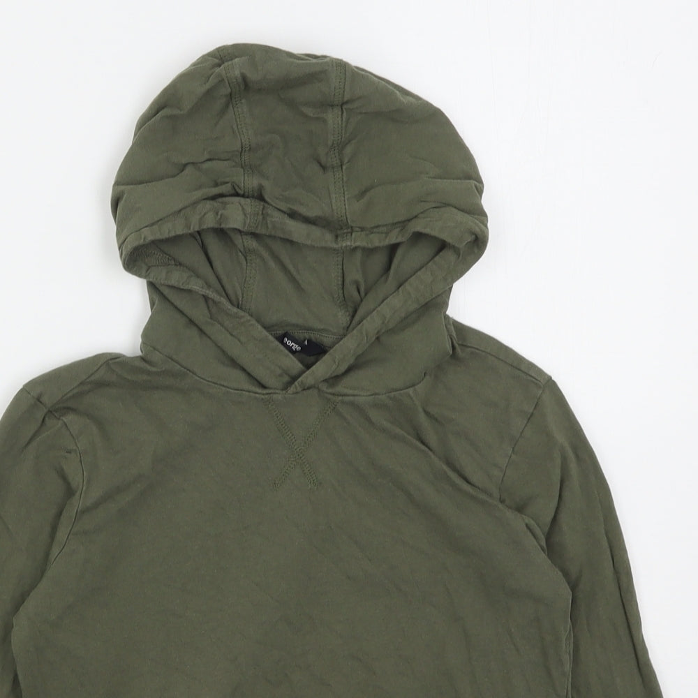 George Boys Green  Cotton Pullover Hoodie Size 7-8 Years