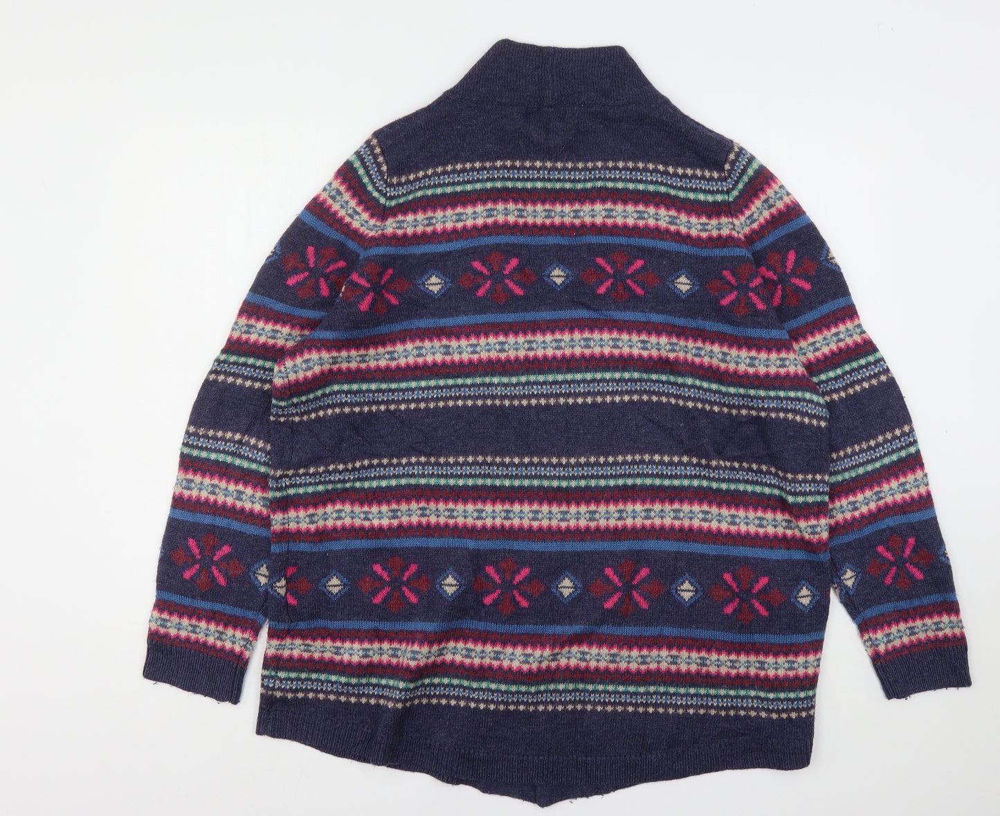 Rodgers + Rodgers Womens Multicoloured V-Neck Fair Isle Acrylic Cardigan Jumper Size 24