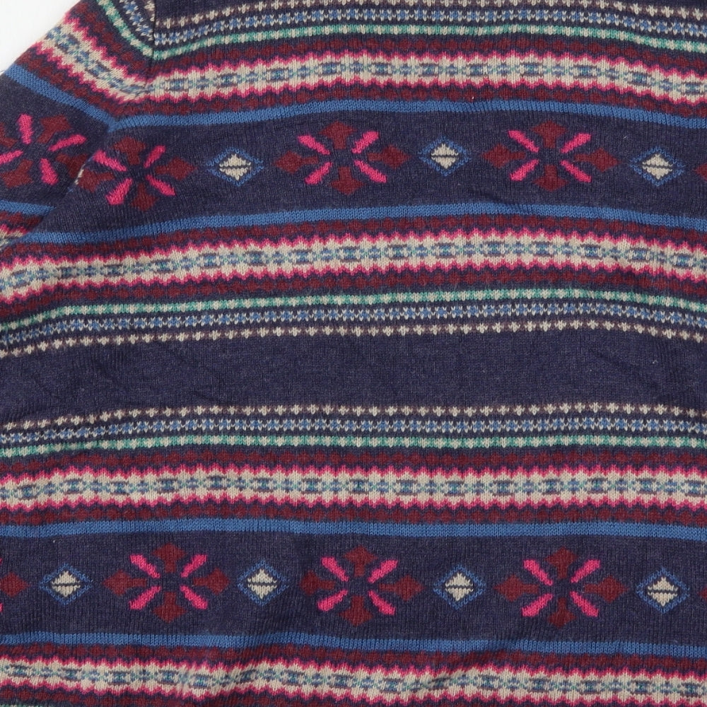 Rodgers + Rodgers Womens Multicoloured V-Neck Fair Isle Acrylic Cardigan Jumper Size 24