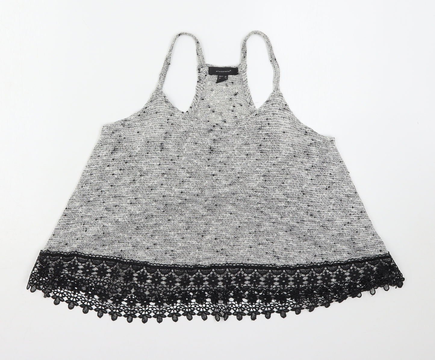 Atmosphere Womens Grey  Acrylic Camisole Tank Size 10 Round Neck