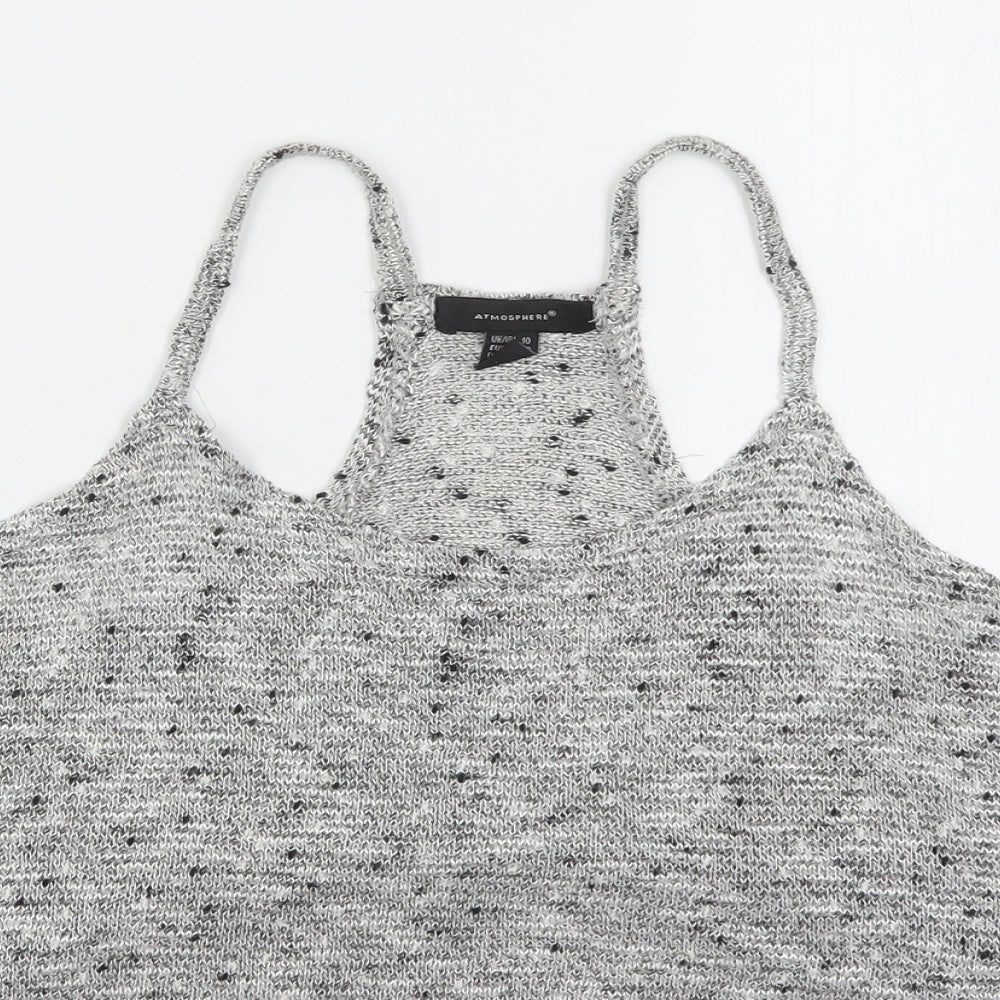 Atmosphere Womens Grey  Acrylic Camisole Tank Size 10 Round Neck