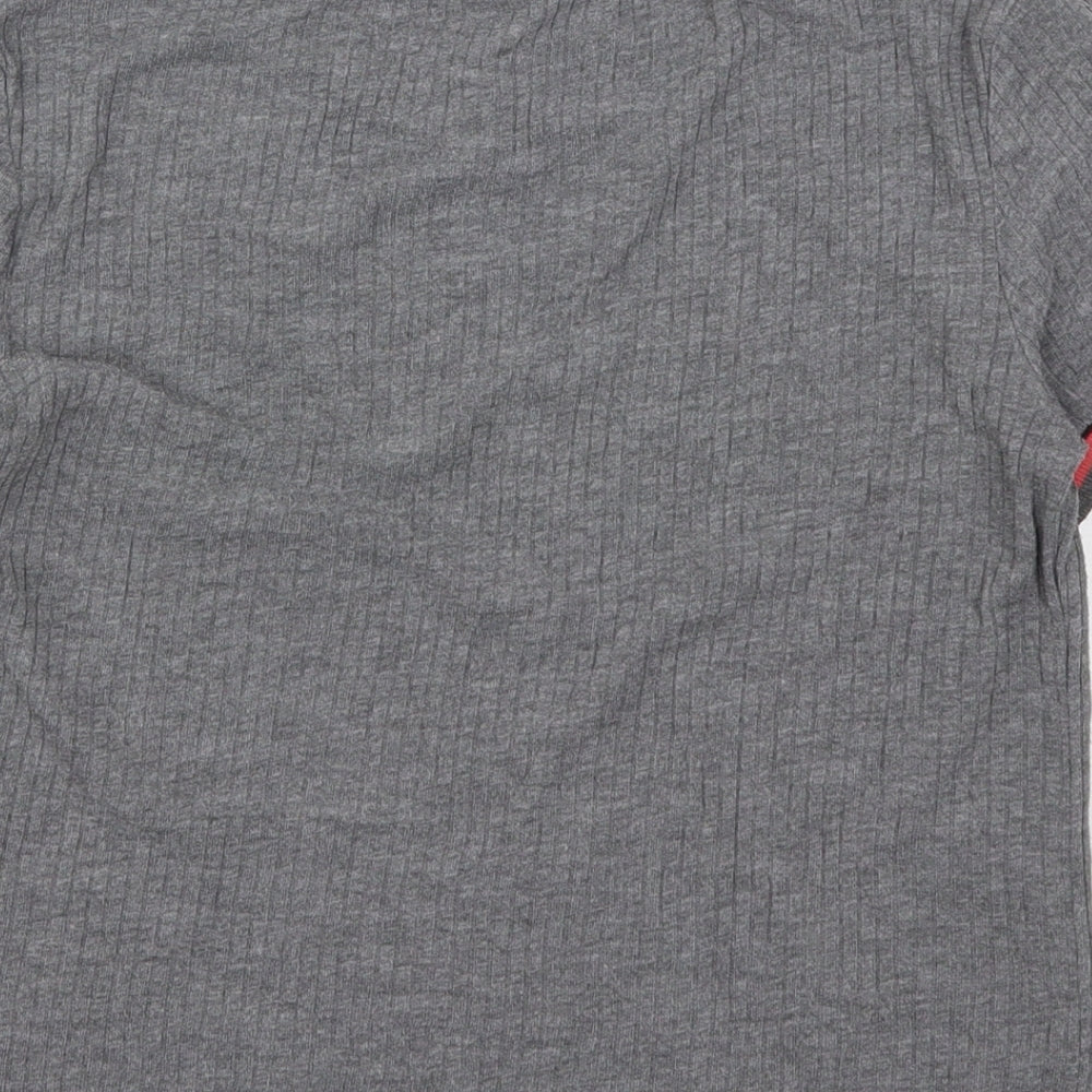 H&M Womens Grey  Polyester Basic T-Shirt Size M Round Neck