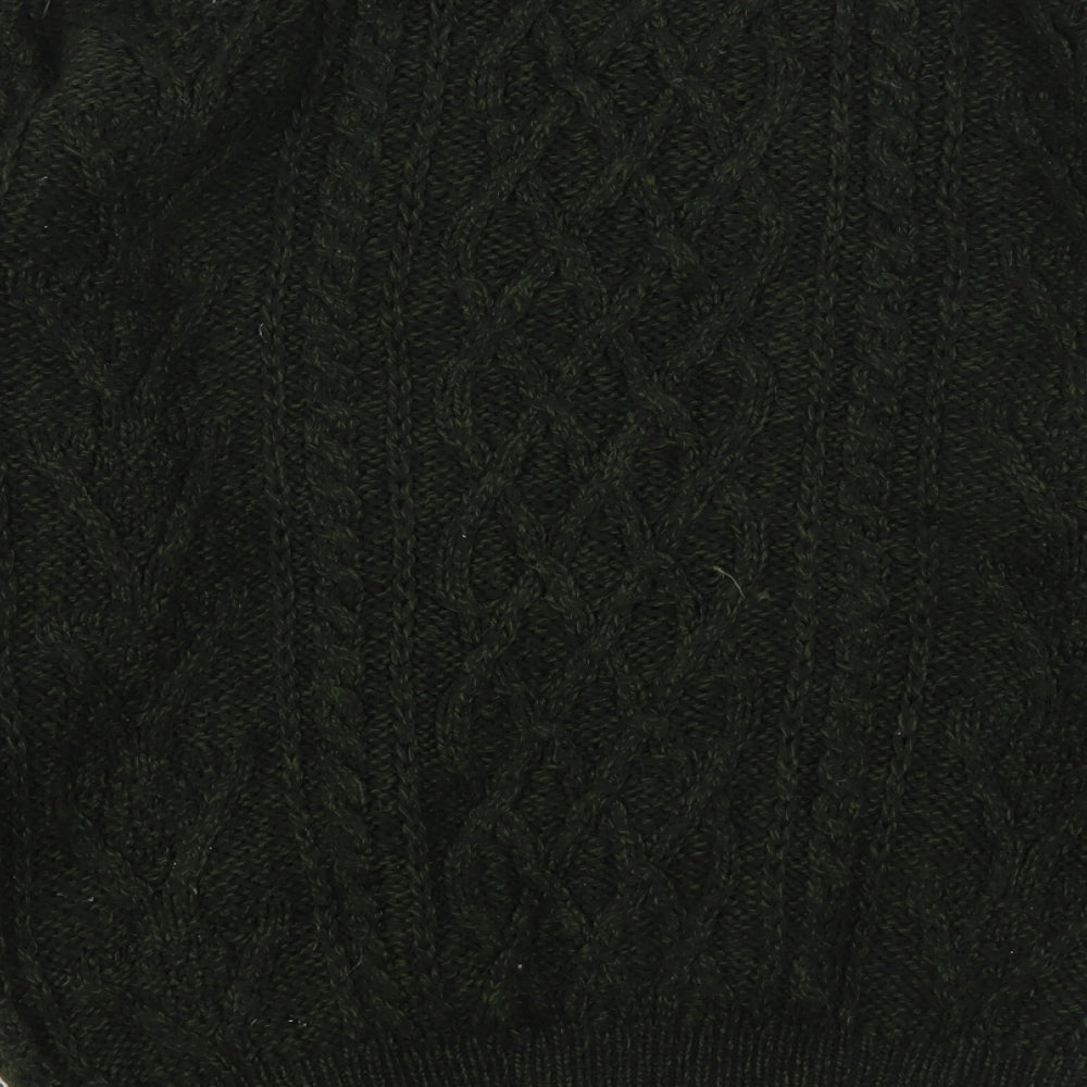 Emerald Design   Mens Green Round Neck  Wool Pullover Jumper Size S