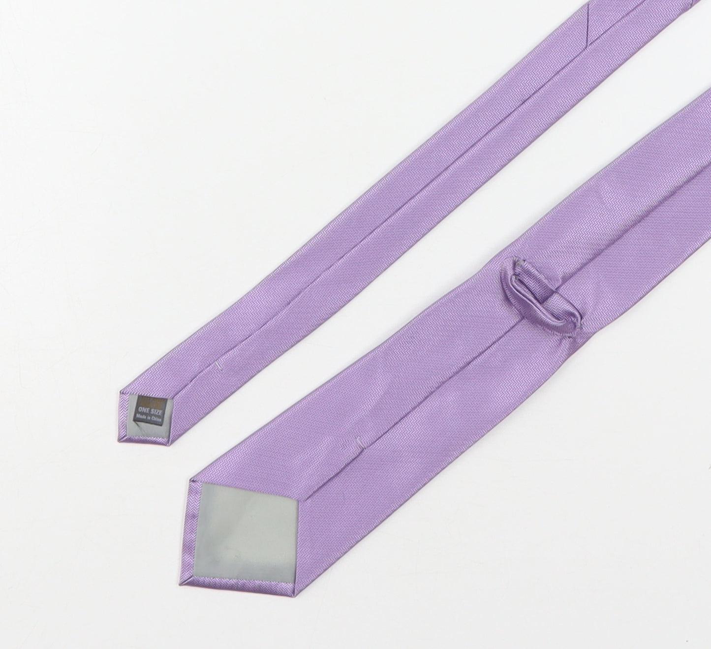Preworn Mens Purple Geometric Polyester Pointed Tie One Size