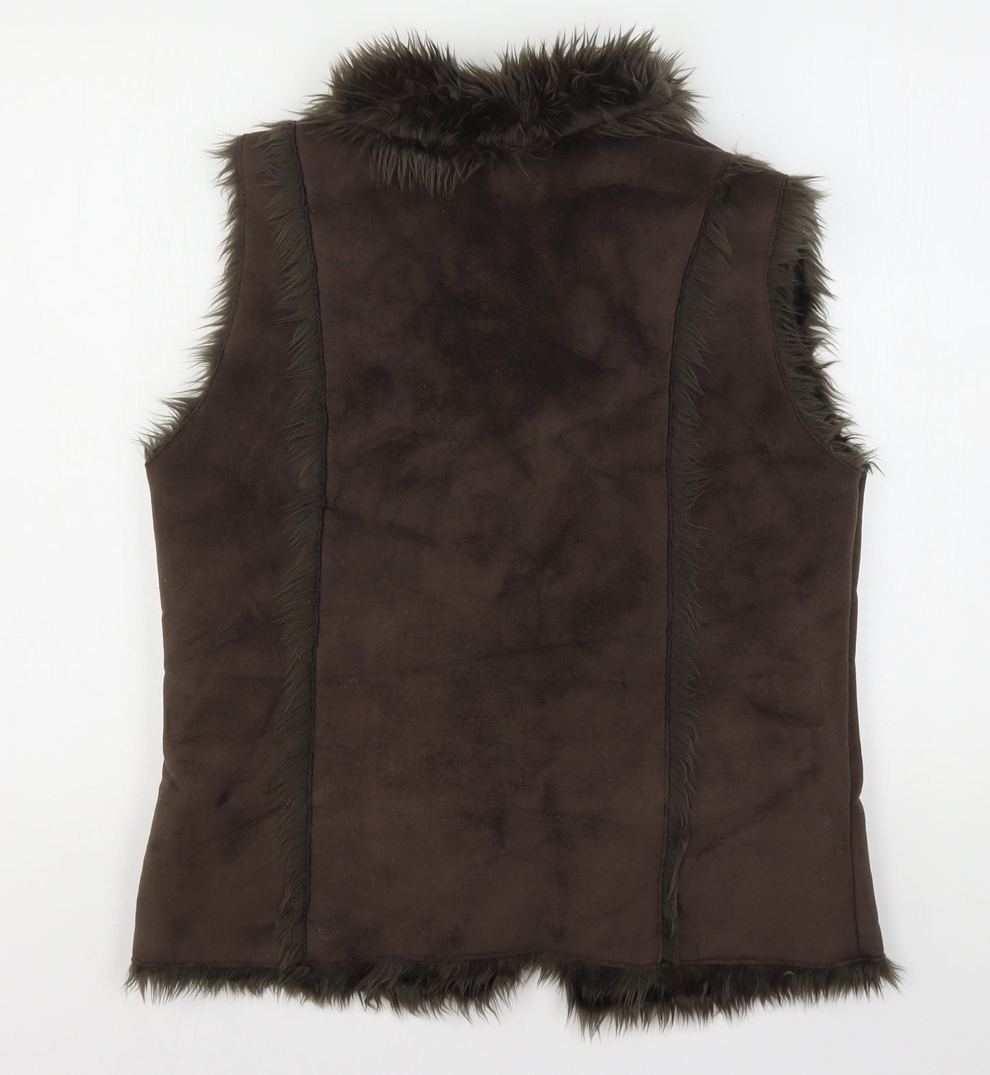 Denim & Co. Womens Brown   Gilet Jacket Size 16  Tie