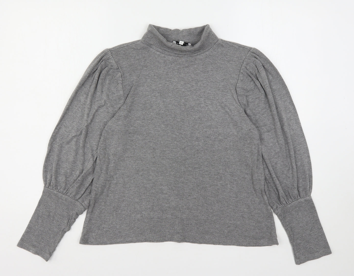 Warehouse Womens Grey Roll Neck  Viscose Pullover Jumper Size 12