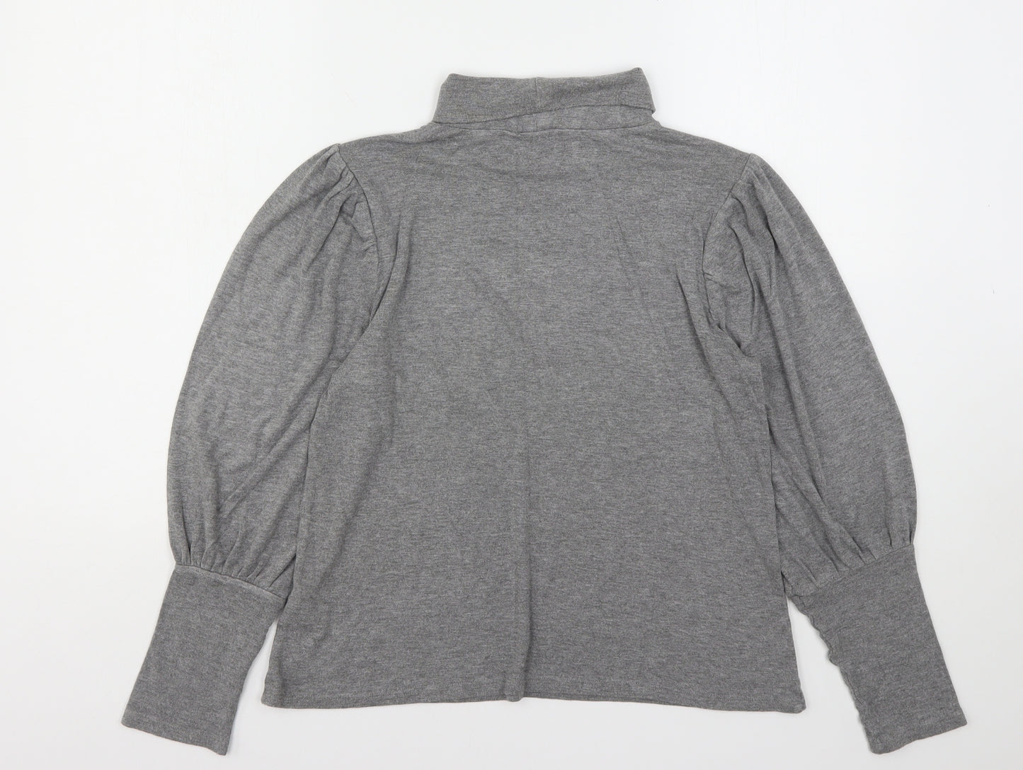 Warehouse Womens Grey Roll Neck  Viscose Pullover Jumper Size 12