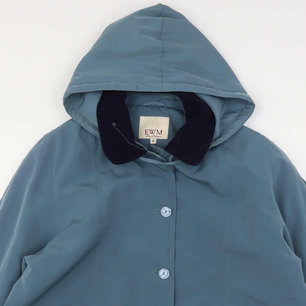 EWM Womens Green   Overcoat Coat Size 16