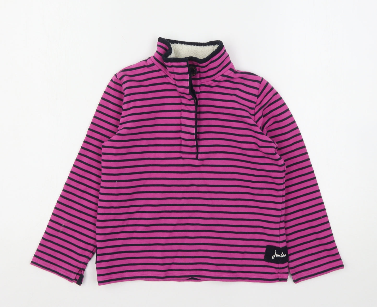 Joules  Girls Multicoloured Striped Cotton Pullover Sweatshirt Size 8 Years
