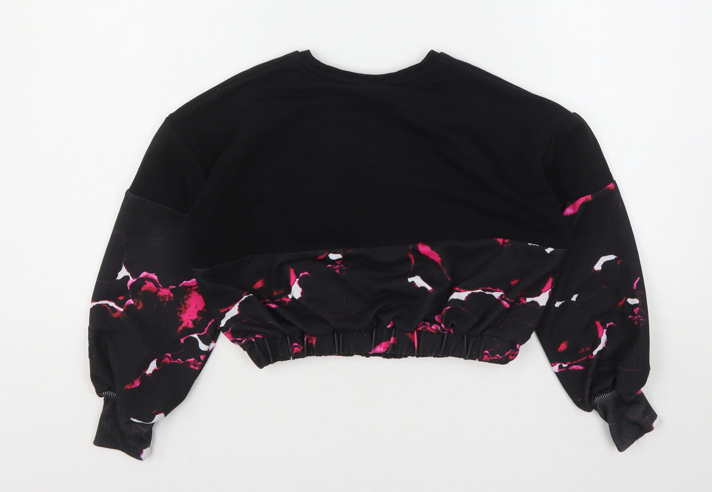 Holyfiled Girls Multicoloured Geometric Polyester Pullover Sweatshirt Size 8-9 Years   - Cropped