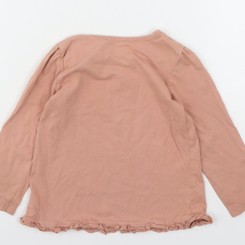 George Girls Pink  Cotton Basic T-Shirt Size 18-24 Months Round Neck  - Perfect Little Sister