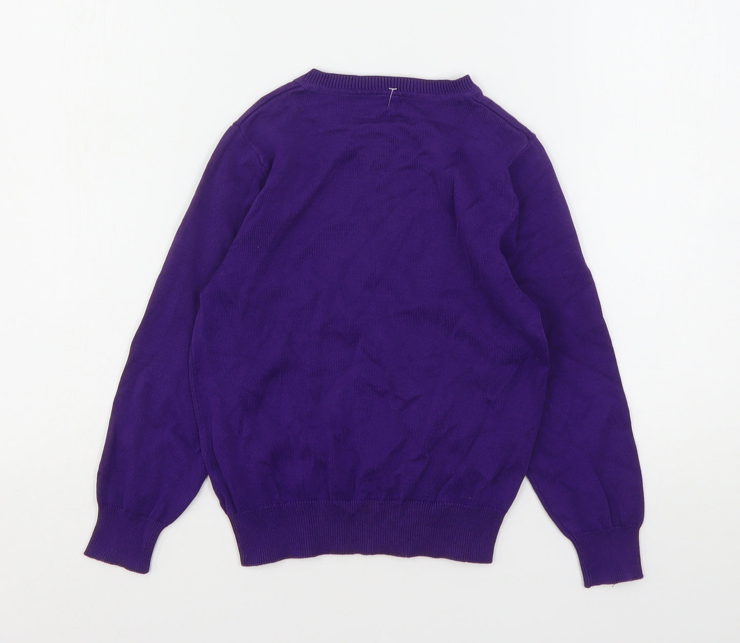 George Boys Purple V-Neck  Cotton Pullover Jumper Size 5-6 Years