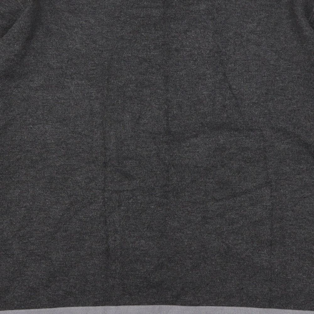 Casamia Womens Grey Round Neck Striped Viscose Pullover Jumper Size L