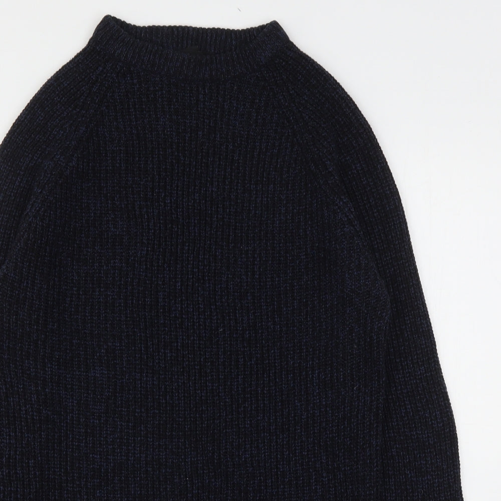 Cedar Wood State Mens Blue Round Neck  Acrylic Pullover Jumper Size S