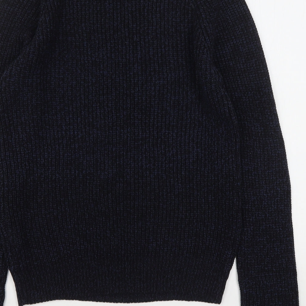 Cedar Wood State Mens Blue Round Neck  Acrylic Pullover Jumper Size S
