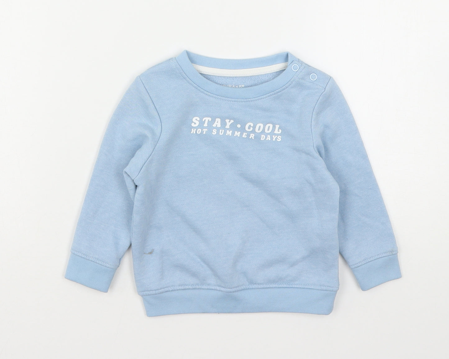 Primark Boys Blue  Cotton Pullover Jumper Size 9-12 Months