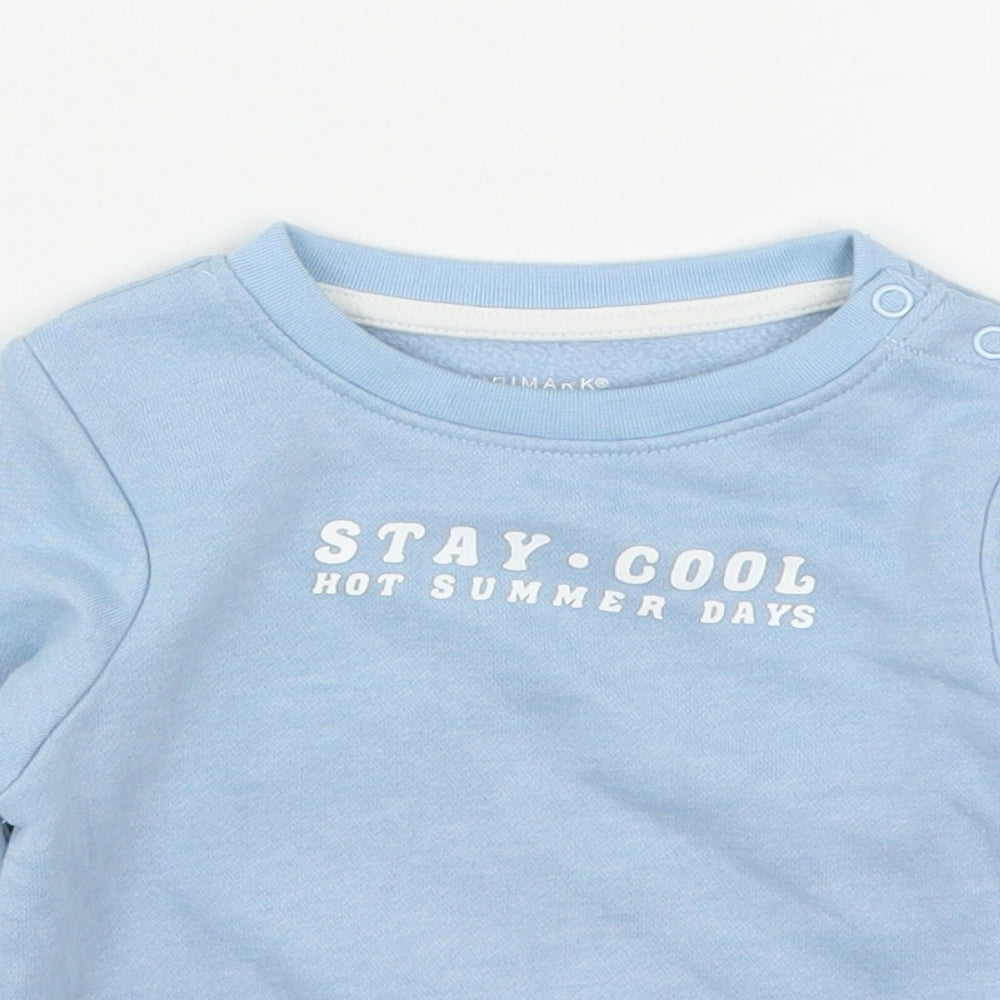 Primark Boys Blue  Cotton Pullover Jumper Size 9-12 Months