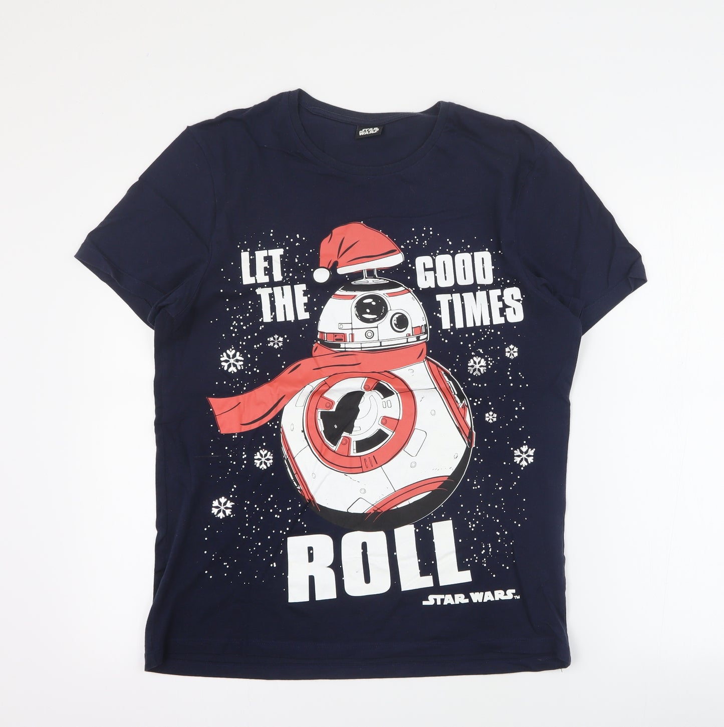 Lucas Film Mens Blue  Cotton  T-Shirt Size S Crew Neck  - Star Wars