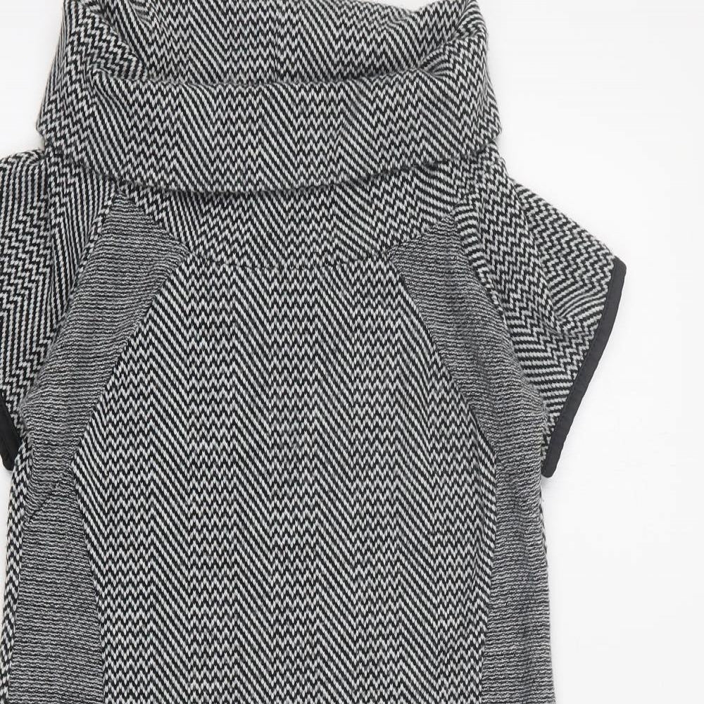 Quiz Womens Black  Acrylic Jumper Dress  Size 8  Roll Neck Pullover