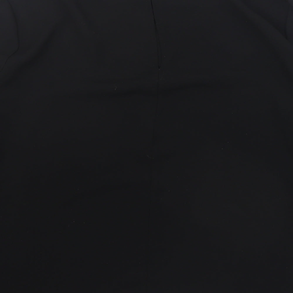 Warehouse Womens Black  Polyester Basic Blouse Size 16 Round Neck