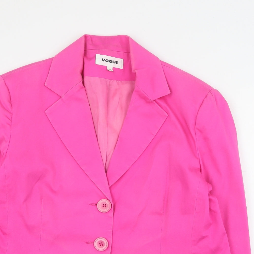 Vogue Womens Pink   Jacket Blazer Size 16  Button