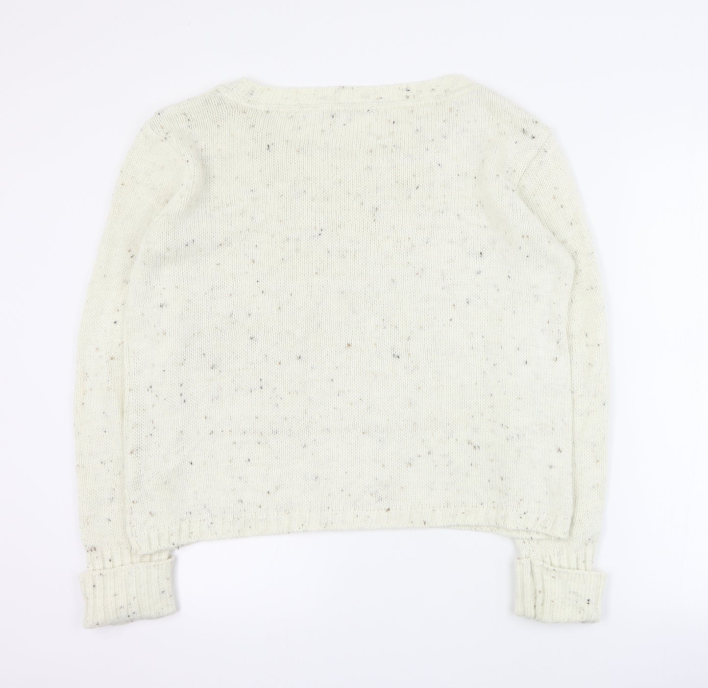 Store Twenty One Womens Beige Round Neck  Acrylic Pullover Jumper Size M