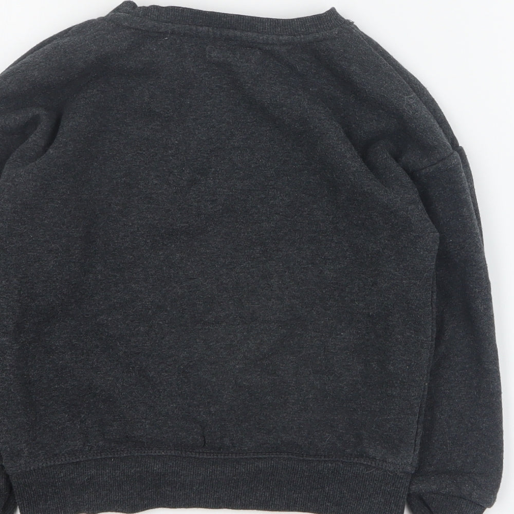 Primark Girls Grey  Cotton Pullover Sweatshirt Size 5-6 Years  Pullover